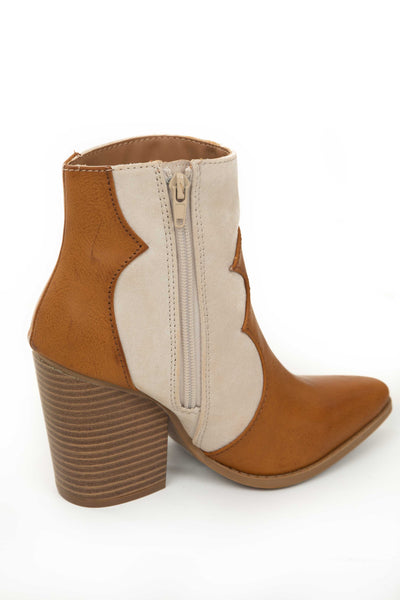 Caramel and Coconut Western Style Booties