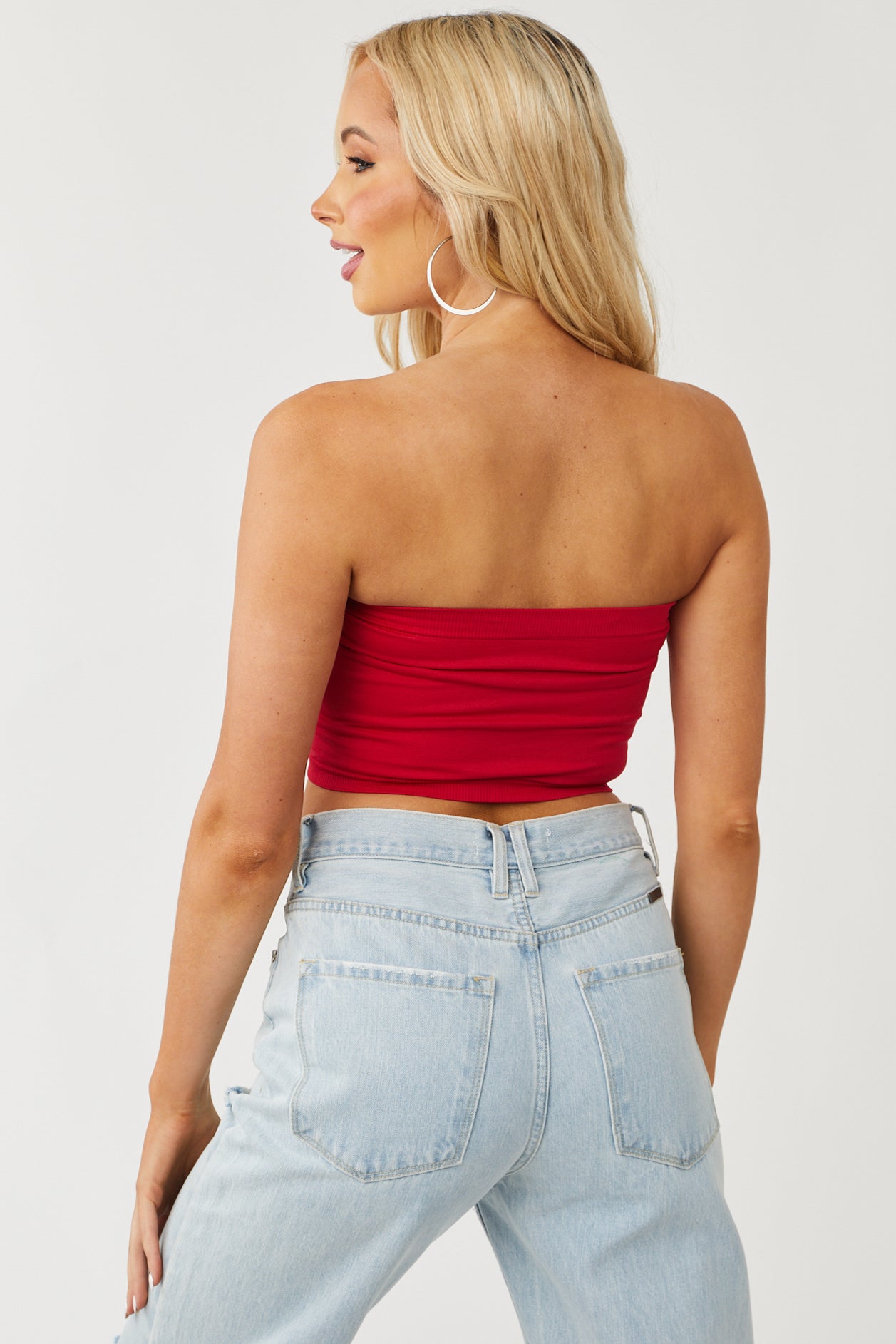 Cherry Solid Stretchy Knit Bandeau
