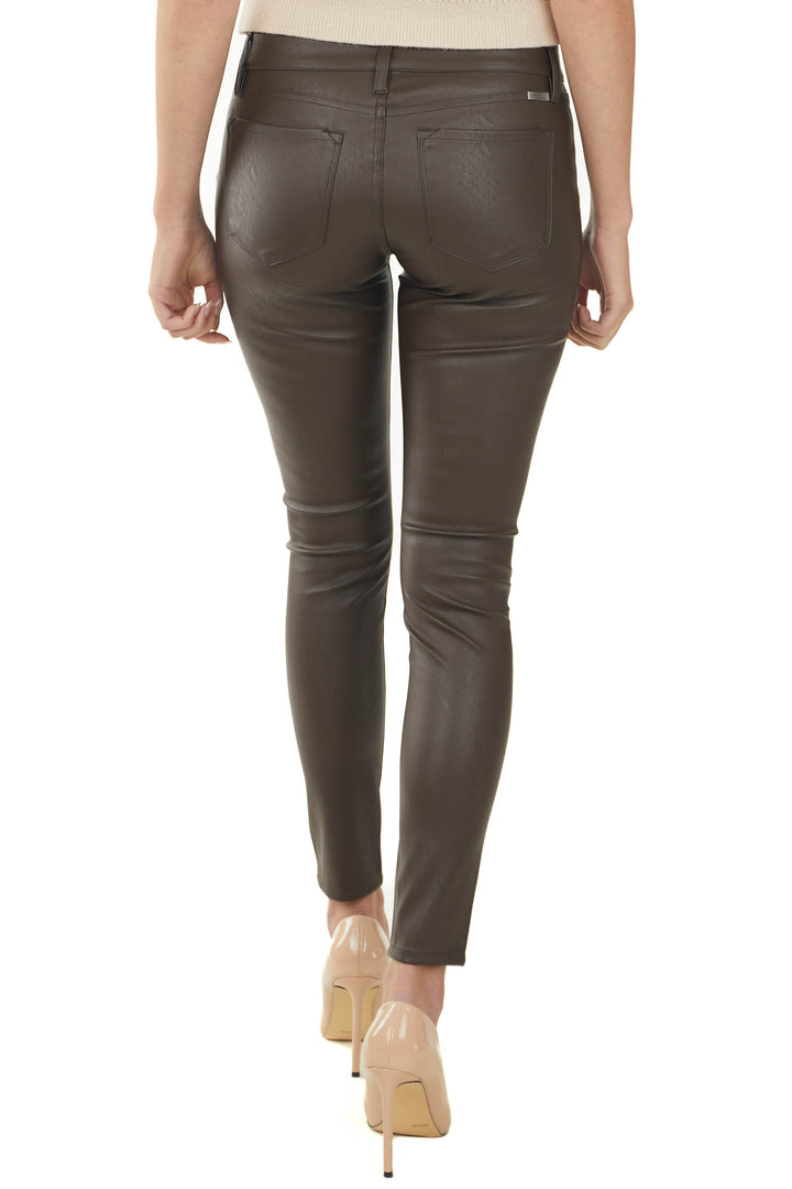 Cocoa Faux Leather Low Rise Super Skinny Pants