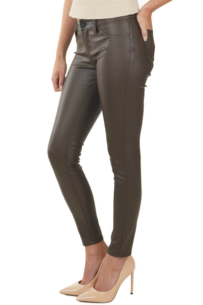 Cocoa Faux Leather Low Rise Super Skinny Pants