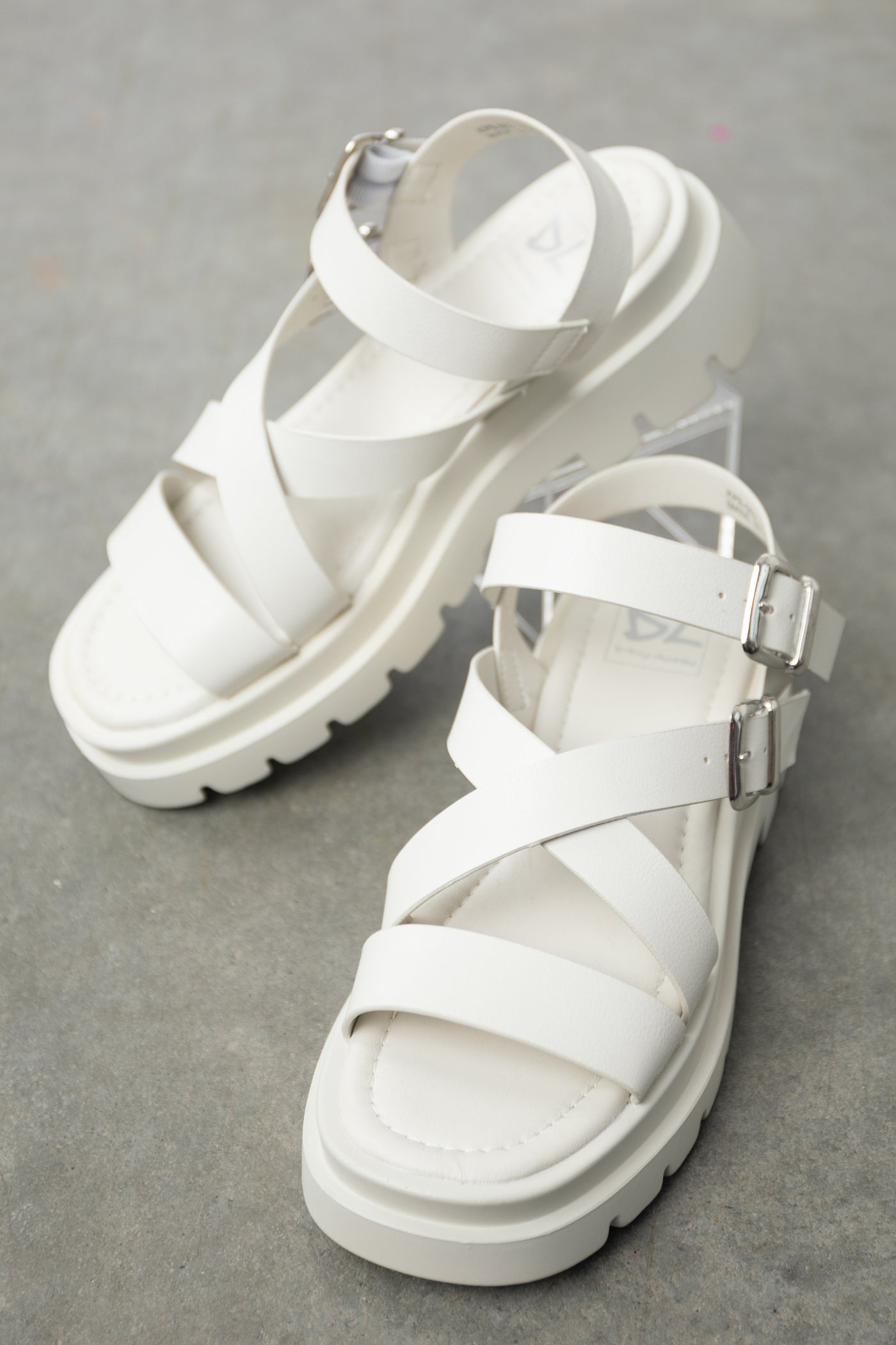 Coconut Strappy Treaded Sole Platform Sandals