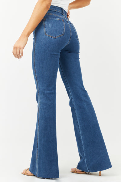 Dark Wash High Rise Control Top Flare Jeans