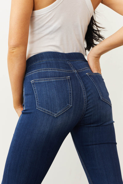 Dark Wash Super Stretchy Denim Flare Jeggings