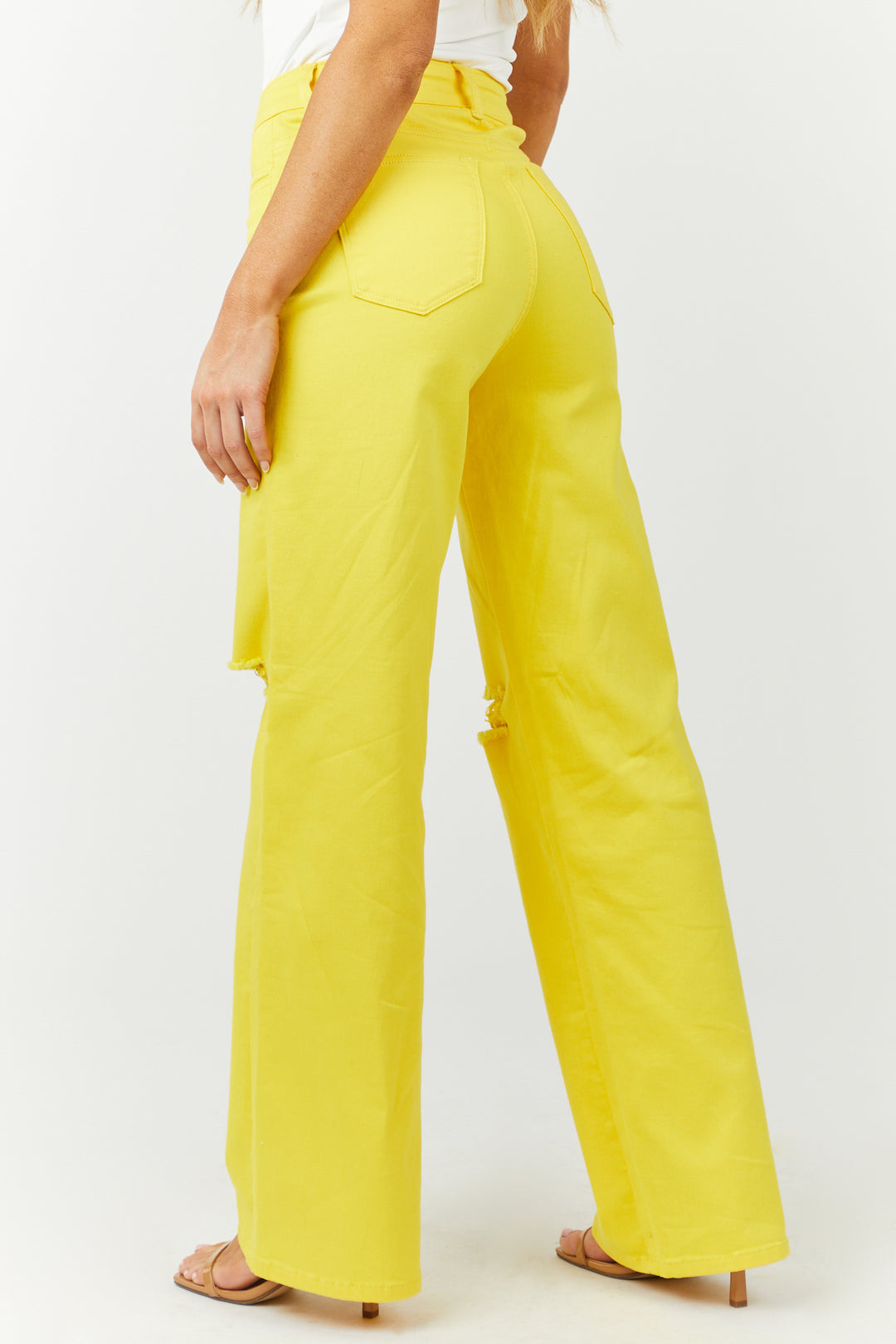 Harper Golden Yellow Wide Leg Jeans & Lime Lush