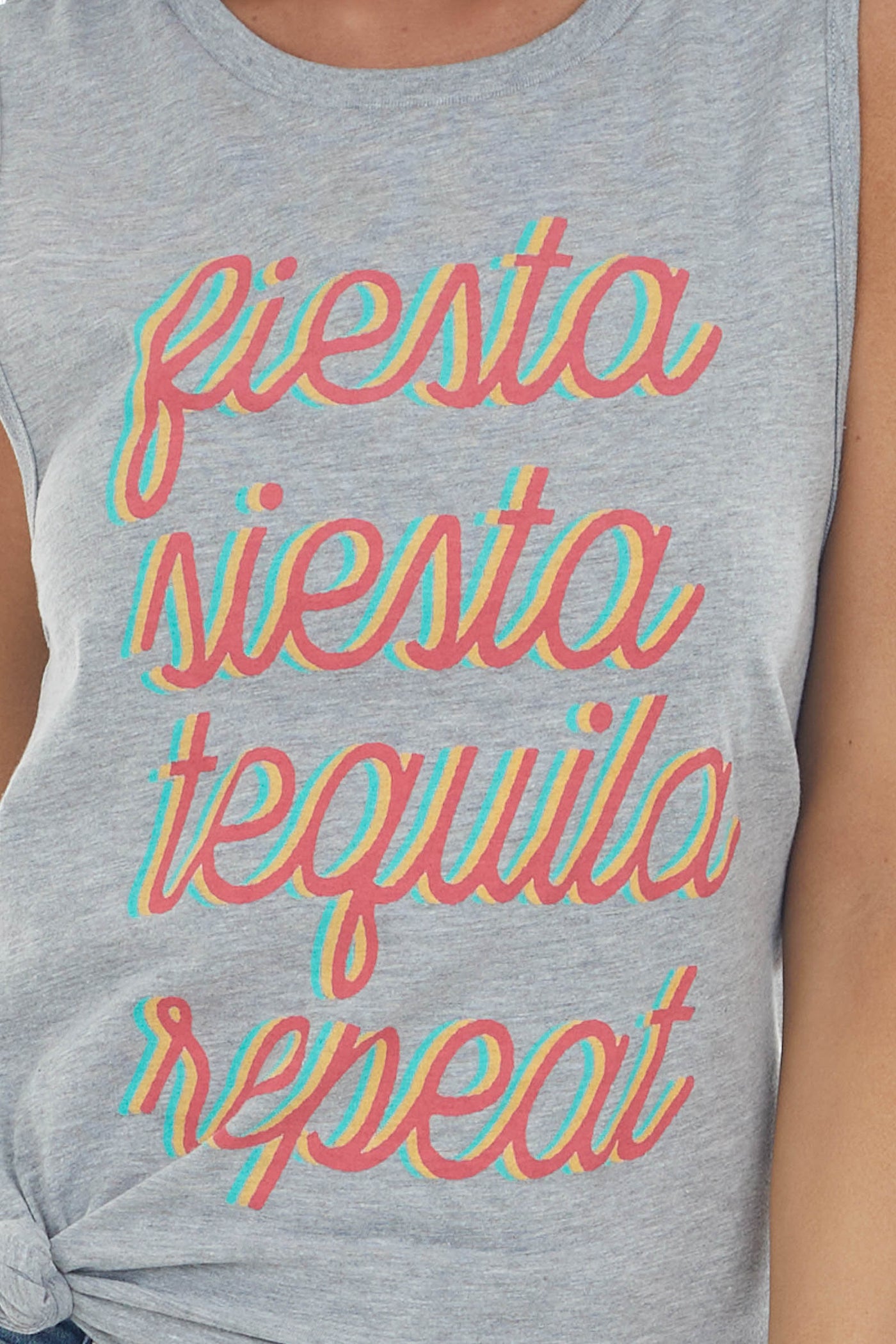 Heather Grey 'Fiesta Siesta Tequila' Tank Top