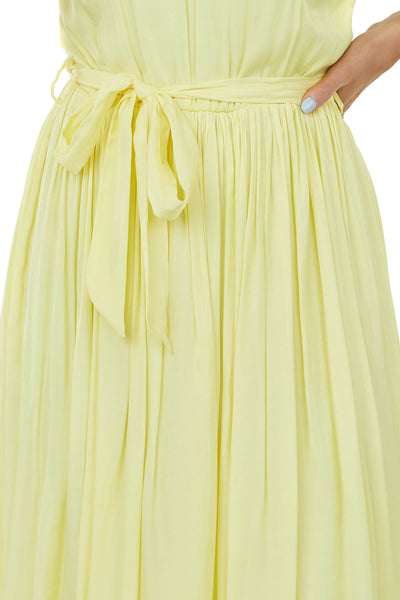 Honeysuckle V Neck Pleated Woven Midi Dress