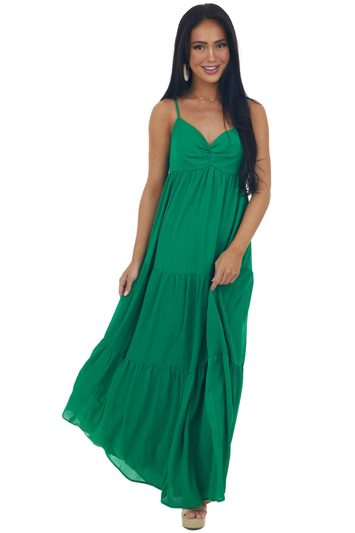 Jade Sleeveless Tiered Woven Maxi Dress