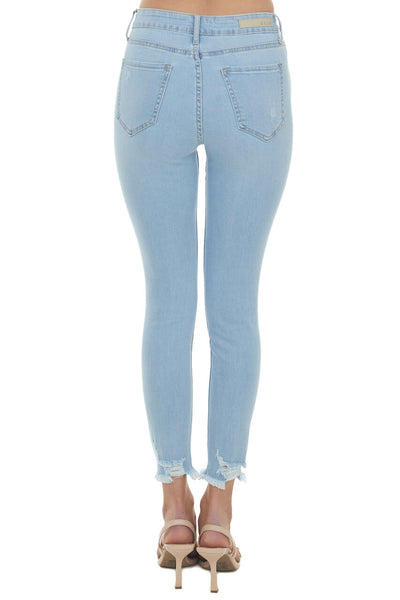 Light High Waisted Distressed Skinny Jeans 