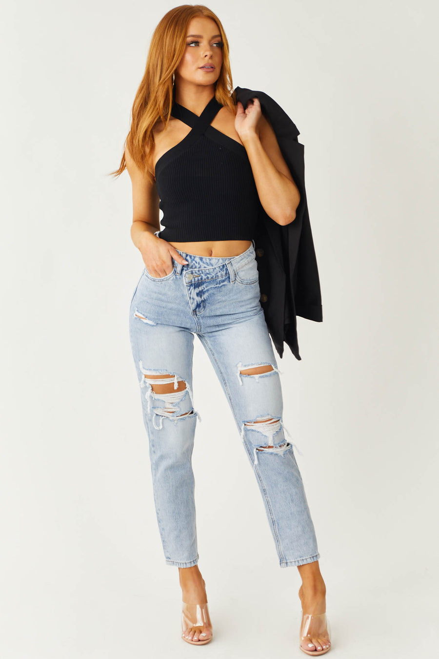 R&R Crossed Waist Jean