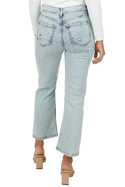 Sneak Peek Acid Wash High Rise Distressed Straight Jeans