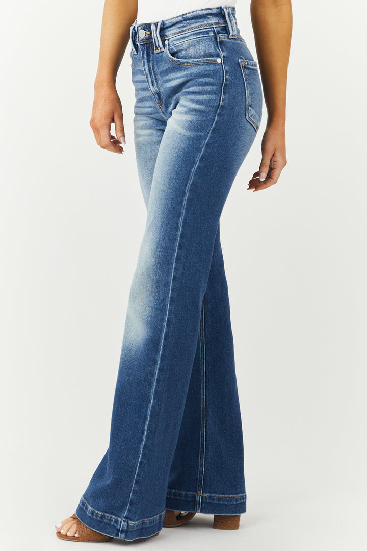Medium Wash High Rise Wide Relaxed Denim Jeans
