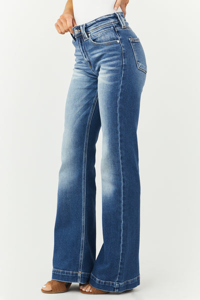 Medium Wash High Rise Wide Relaxed Denim Jeans