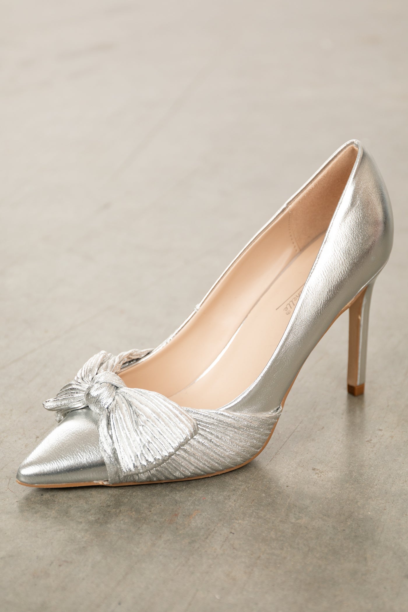 pointed silver heels