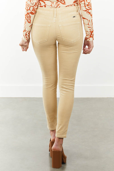 Straw High Rise Relaxed Skinny Fit Corduroy Pants