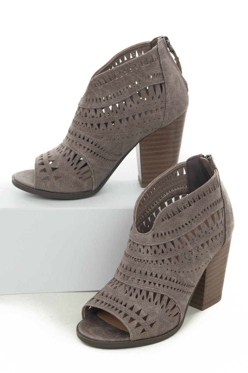 Laser cut online booties low heel