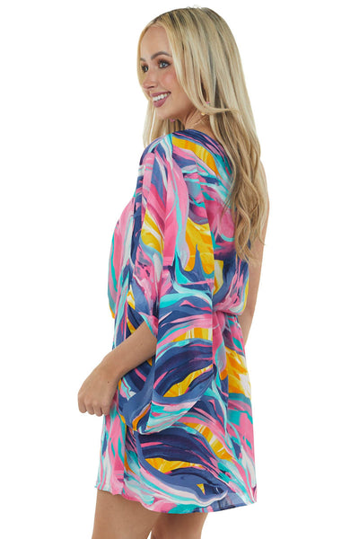Watermelon Printed One Shoulder Short Dress