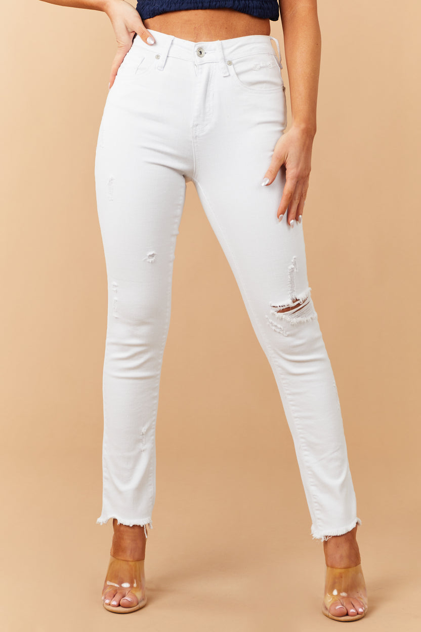 LEATHER RELAXED FIT PANT WHITE SKINNY JEANS