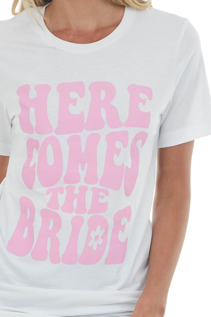 White Retro 'Here Comes The Bride' Graphic Tee