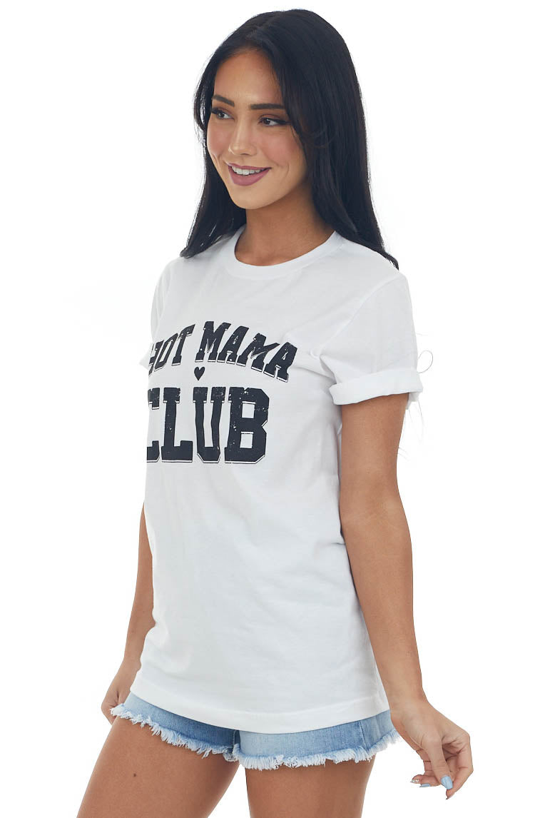 White 'Hot Mama Club' Graphic Tee Shirt