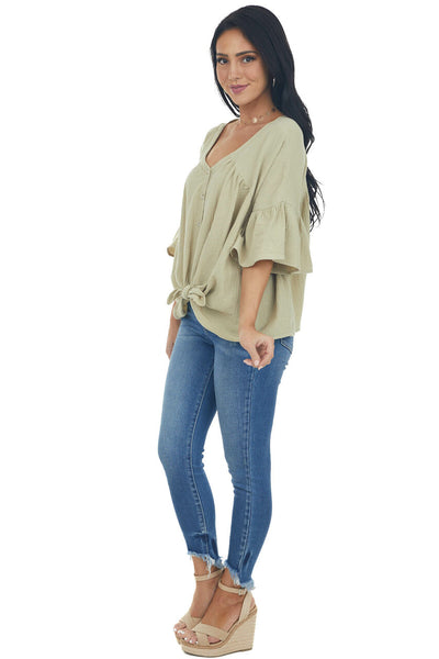 Willow Button Down Flare Sleeve Blouse