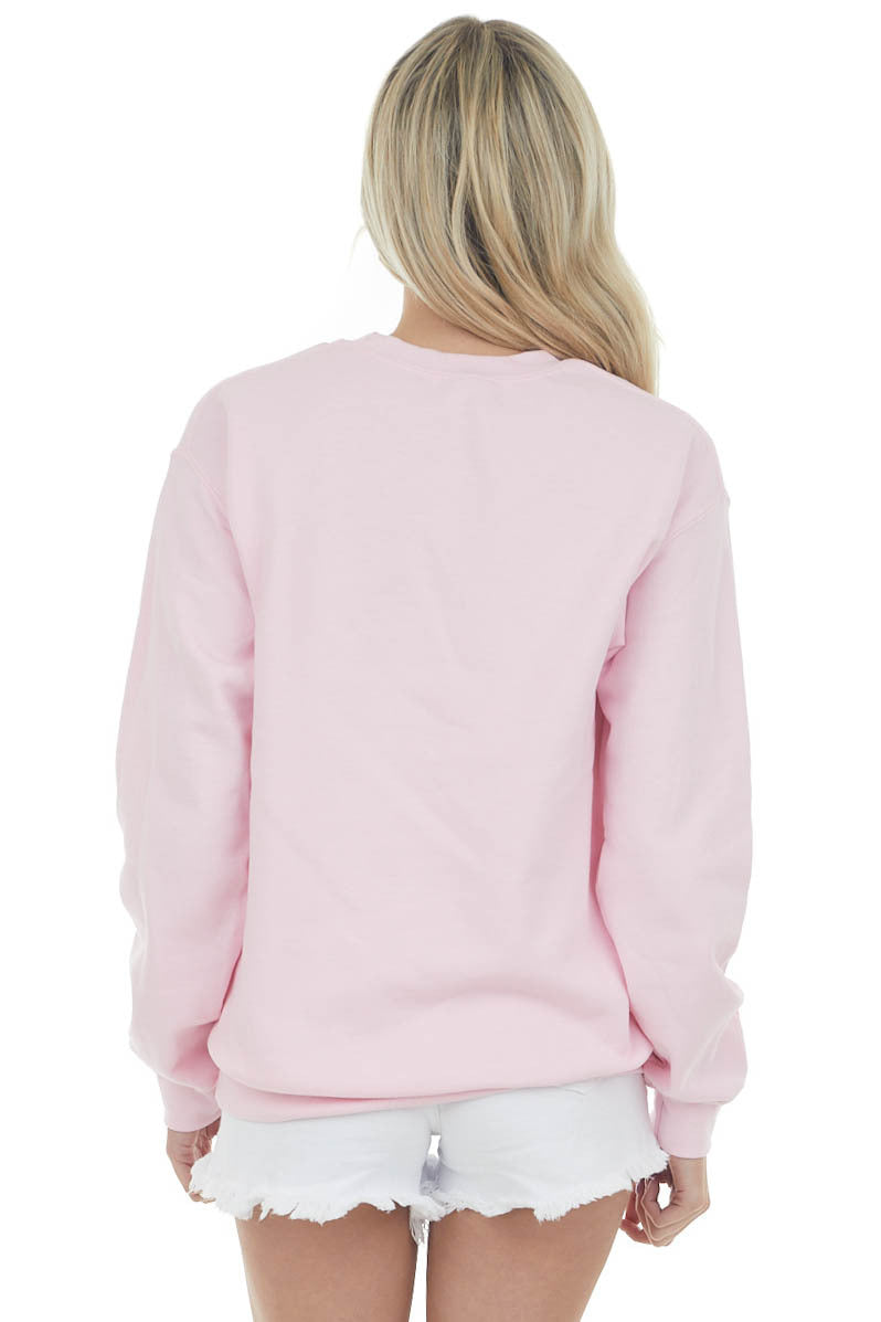 Baby Pink 'Beach Babe' Graphic Sweatshirt 