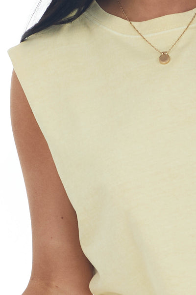 Buttercream Crew Neck Knit Muscle Tee