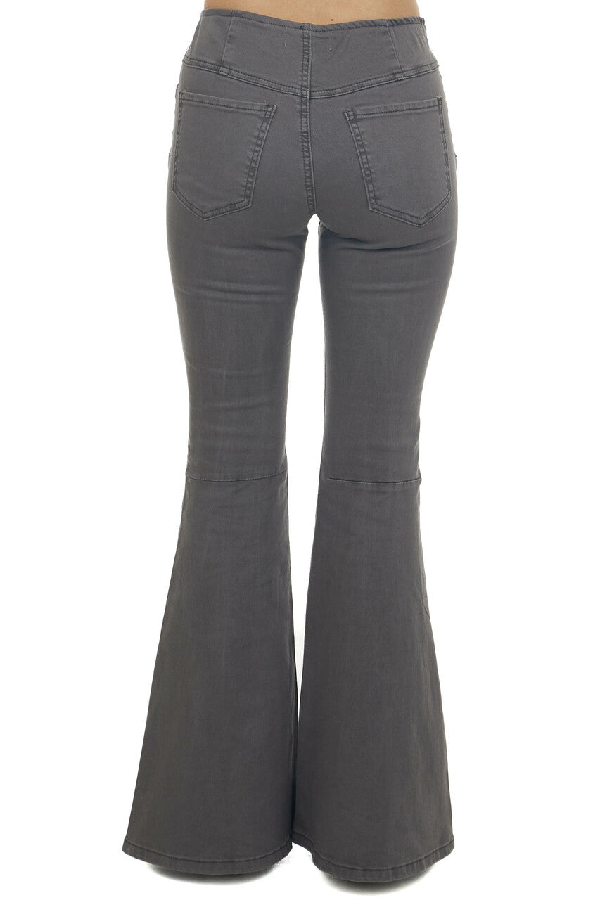 Charcoal High Rise Flare Jeggings