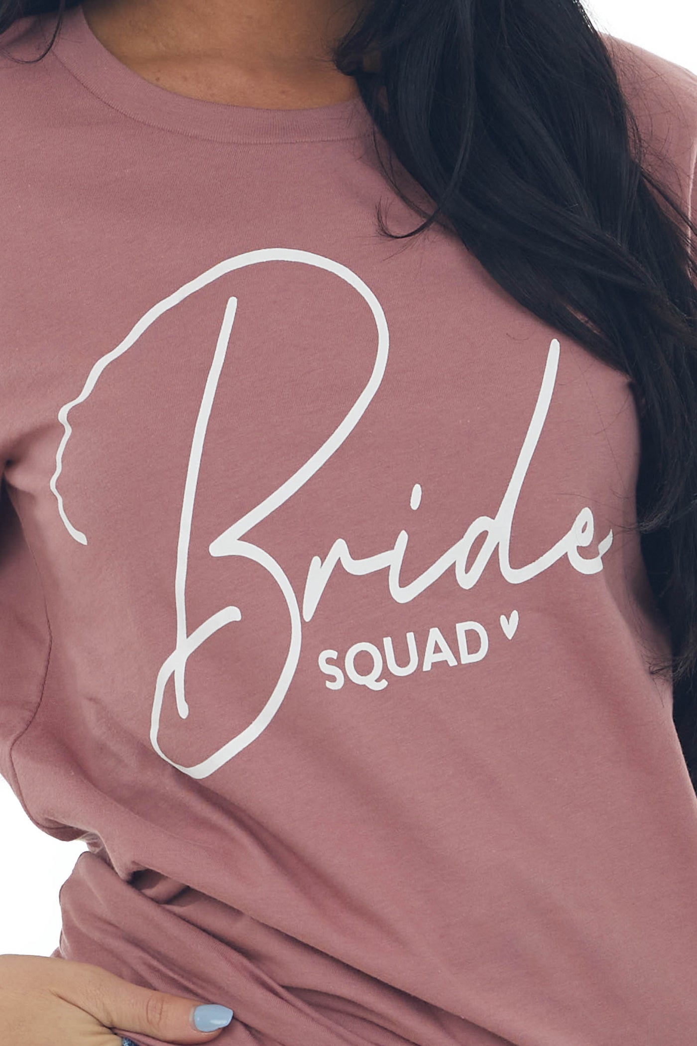 Dusty Rose 'Bride Squad' Script Graphic Tee