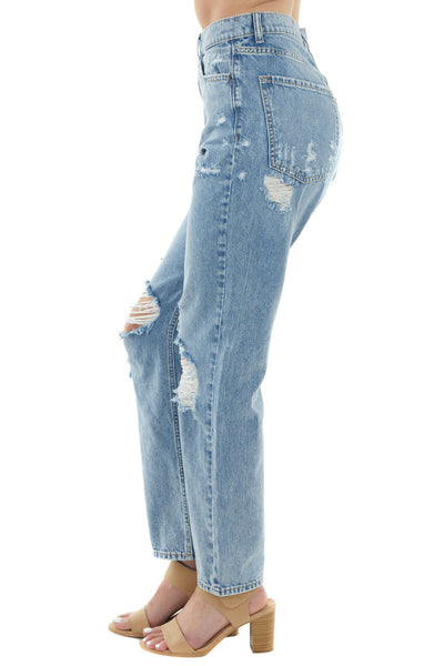 Medium High Rise Destroyed Relaxed 90s Jeans