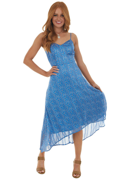 Sapphire Ditsy Floral Print High Low Dress
