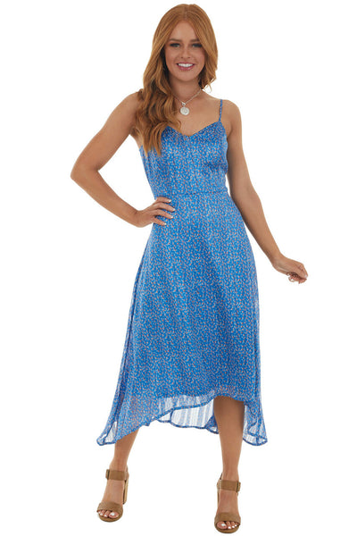 Sapphire Ditsy Floral Print High Low Dress