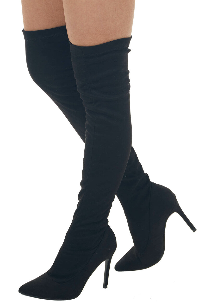 Amazing Black Thigh High Over Knee Heel Boots UK 7 EU 40 US 9.5 Halloween |  eBay