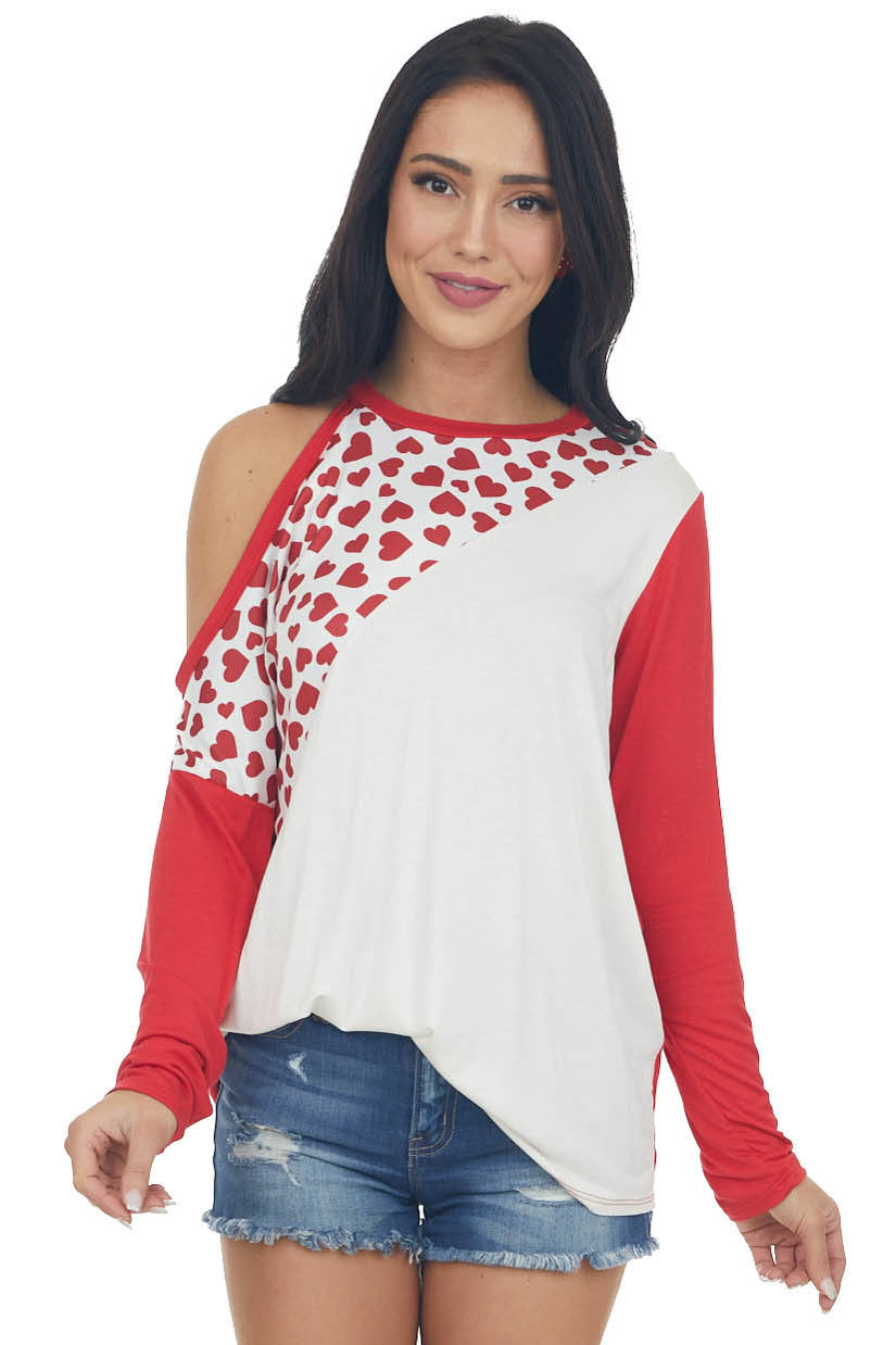 Ruby One Cold Shoulder Top with Heart Details