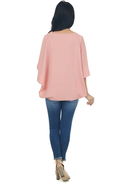 Dusty Blush Blouse with Back Overlay Detail
