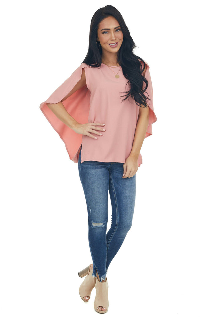 Dusty Blush Blouse with Back Overlay Detail