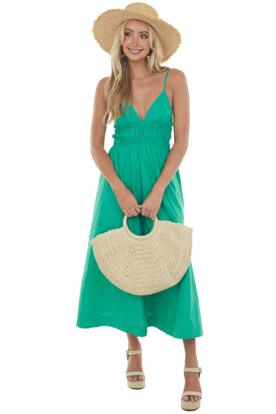 Jade Plunging Neck Sleeveless Maxi Dress
