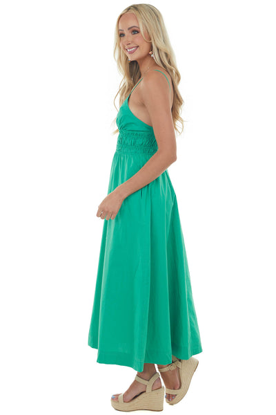 Jade Plunging Neck Sleeveless Maxi Dress