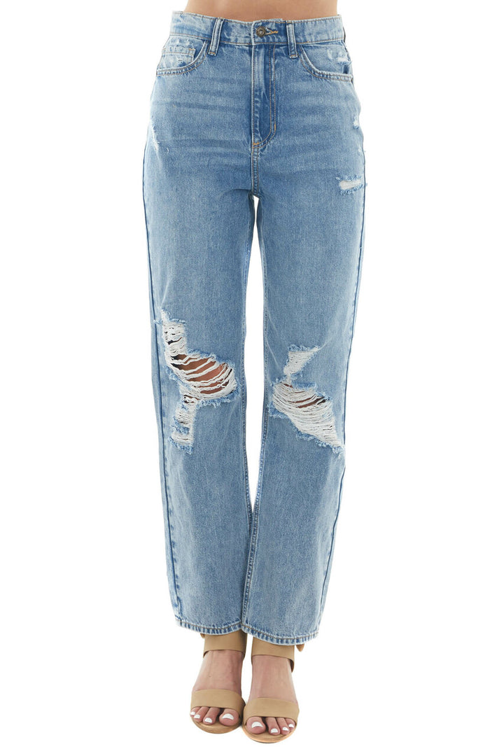 Medium High Rise Destroyed Relaxed 90s Jeans