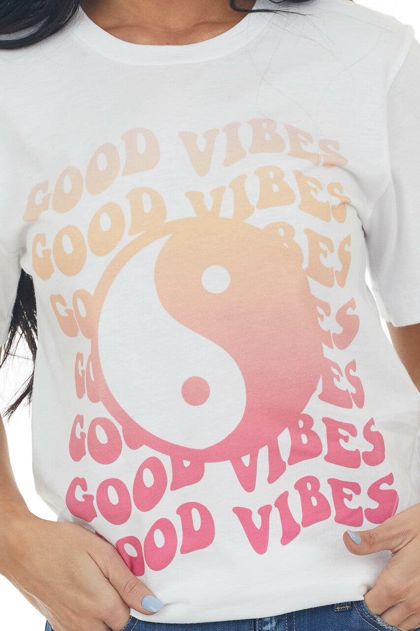 Pearl 'Good Vibes' Yin and Yang Graphic Tee 