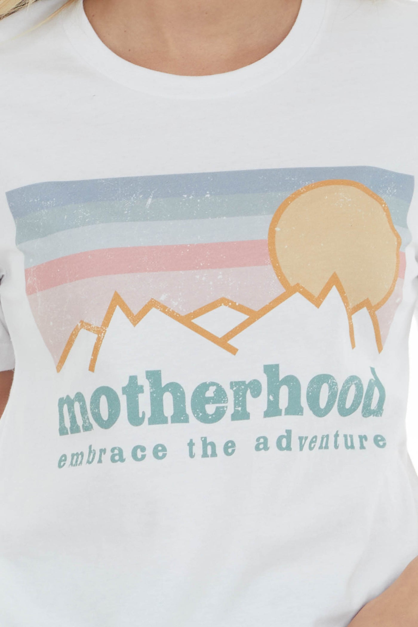 White 'Motherhood' Mountain Graphic Tee