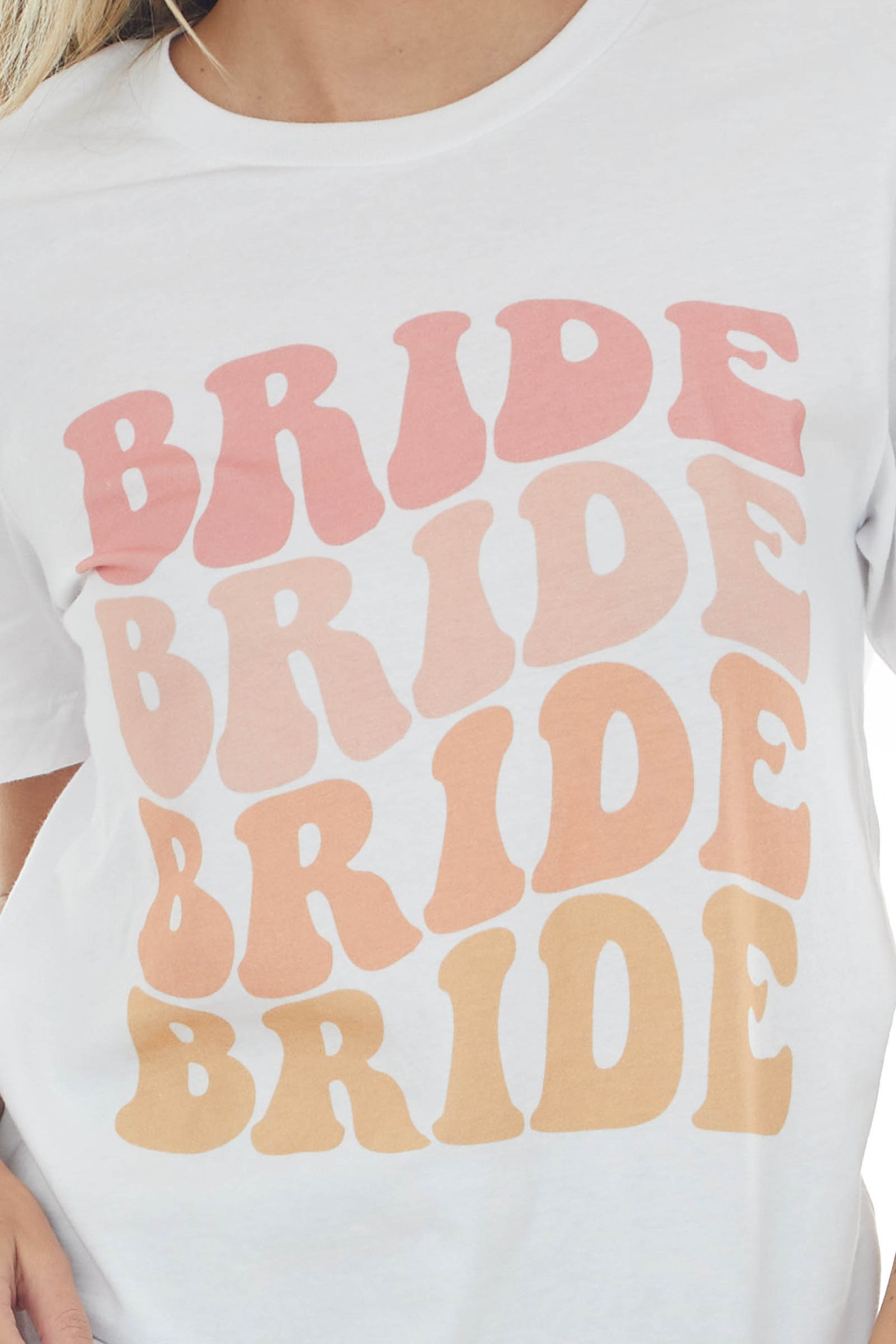 White Retro 'Bride' Short Sleeve Graphic Tee